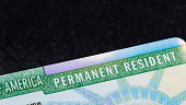 Top corner of a US permanent resident card (commonly known as Green Card).