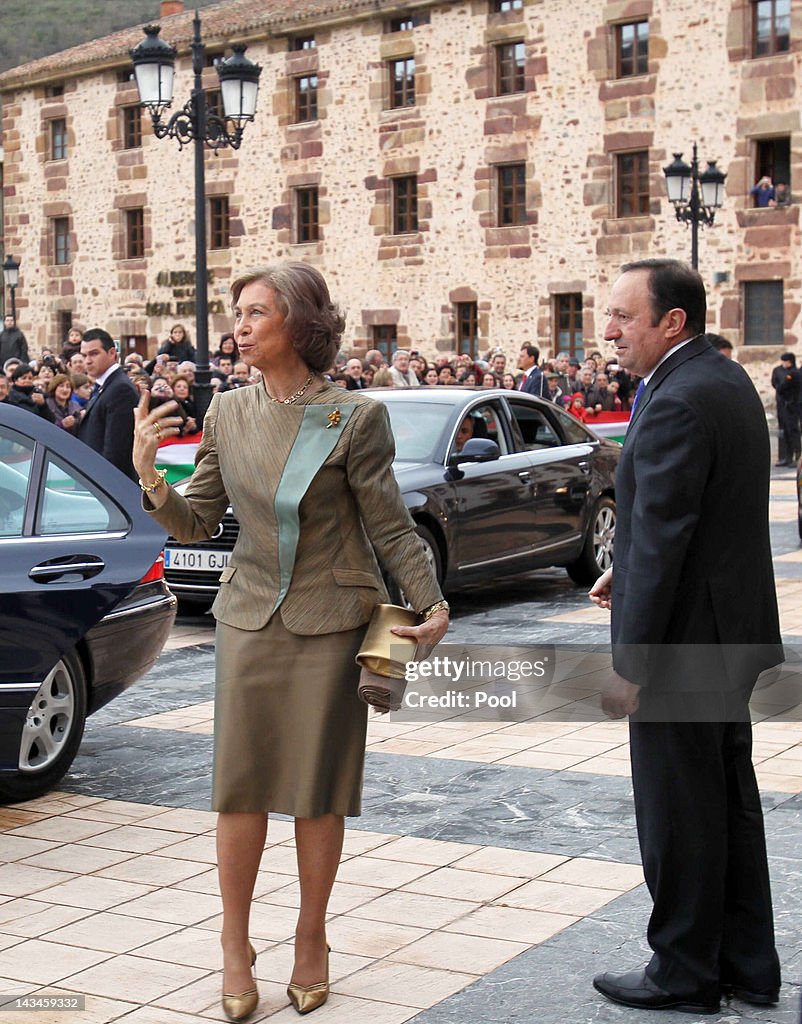 Queen Sofia of Spain Attends Royal Cloths Factory Inauguration