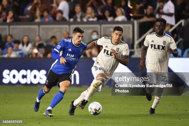 Paul Marie of the San Jose Earthquakes during a game between Los Angeles FC and San Jose Earthquakes at PayPal Park on August 20, 2022 in San Jose,...