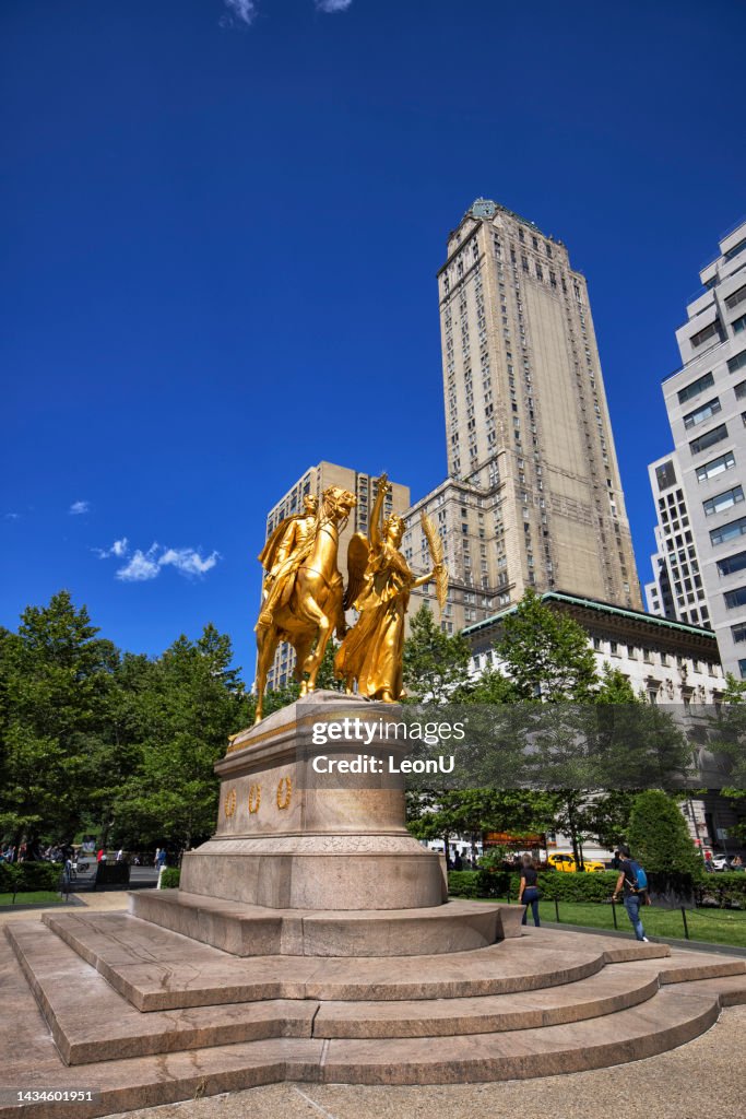 William T Besson William Tecumseh Sherman Statue In New York City High-Res Stock Photo ...
