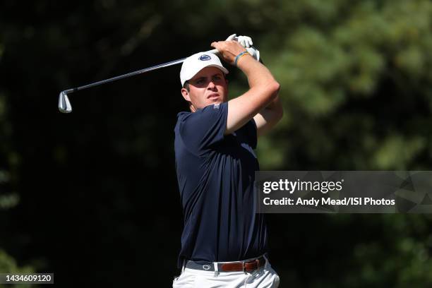 Patrick Sheehan of Penn State University hits a tee shot on the 16th hole during the second round of the Old Town Club Collegiate Classic NCAA mens...