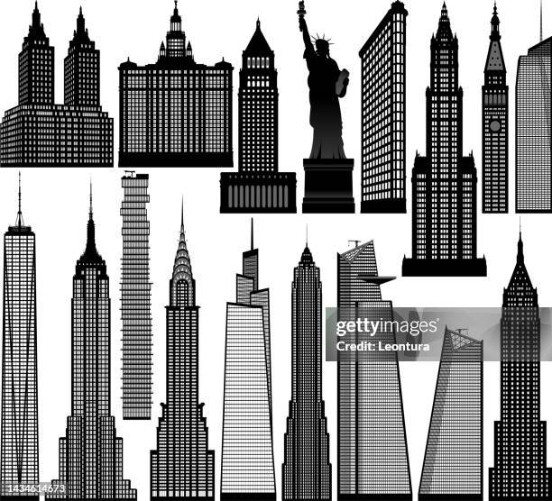 highly detailed new york city buildings - chrysler building 幅插畫檔、美工圖案、卡通及圖標