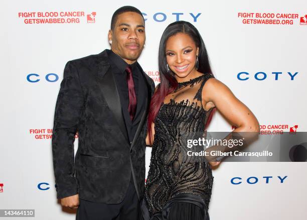 Nelly and Ashanti attend the 6th annual DKMS Linked Against Blood Cancer gala at Cipriani Wall Street on April 26, 2012 in New York City.