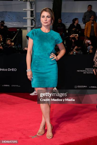 Ludwika Paleta poses for a photo during the red carpet for 'Los Metro Awards' at Teatro del Bosque Julio Castillo on October 18, 2022 in Mexico City,...