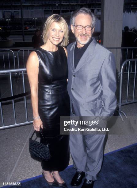 Actress Kate Capshaw and director Steven Spielberg attend "The Love Letter" Century City Premiere on May 13, 1999 at Cineplex Odeon Century Plaza...