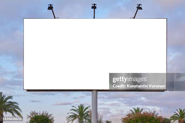blank billboard mockup ready for new advertisements - reklam bildbanksfoton och bilder