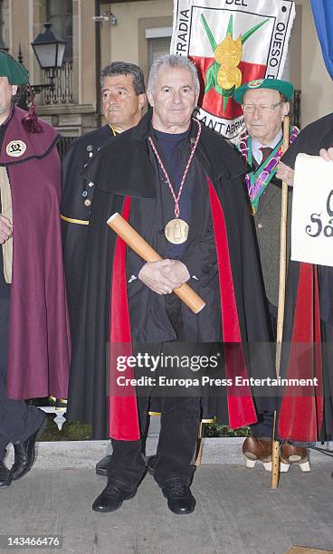 Victor Manuel is named 'Gentleman of the Order of the Sabadiego de Norena' on April 21, 2012 in Asturias, Spain.