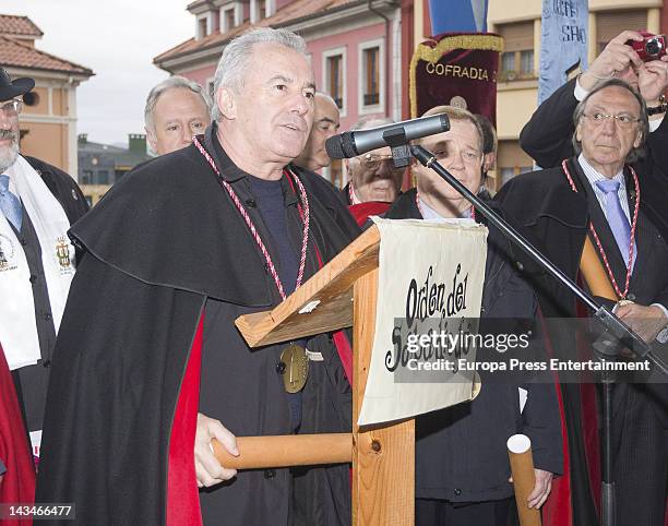 Victor Manuel is named 'Gentleman of the Order of the Sabadiego de Norena' on April 21, 2012 in Asturias, Spain.