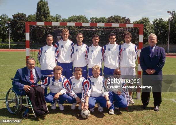 Equipe de France lors du match de football à 5 entre la France et l'Espagne en 2001 à Vincennes, France.