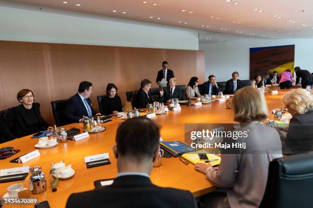 General view prior to the weekly government cabinet meeting on October 19, 2022 in Berlin, Germany. Government Cabinet Meets To Approve Nuclear Power...