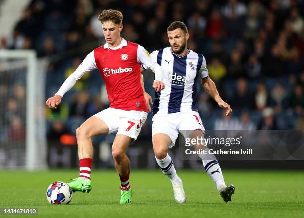 Alex Scott of Bristol City and Erik Pieters of West Bromwich Albion during the Sky Bet Championship between West Bromwich Albion and Bristol City at...