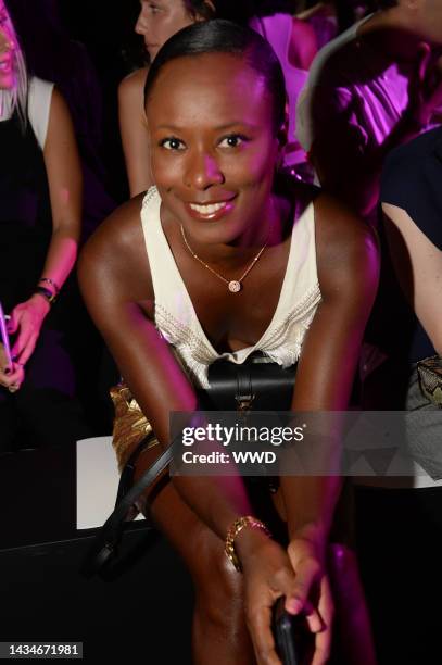 Shala Monroque attends Prabal Gurung's spring 2015 runway show in Skylight at Moynihan Station.