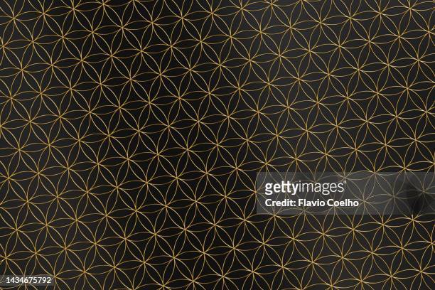 flower of life - hexafoil pattern - metal grate fotografías e imágenes de stock