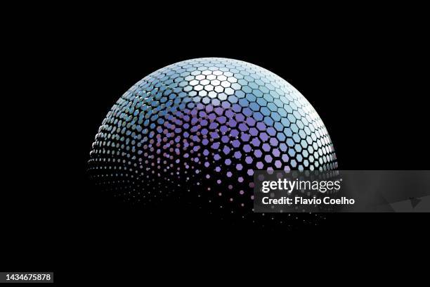 iridescent hemisphere - new world concept - digital globe stock-fotos und bilder