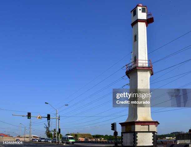 port of spain lighthouse aka st. vincent jetty lighthouse aka leaning lighthouse, port of spain, trinidad and tobago - avenue stock pictures, royalty-free photos & images