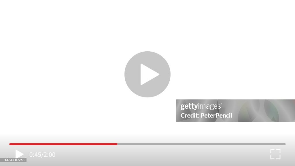Video Player, Play Button on White Screen Background. 4K Screen resolution. Movie Size. Vector Stock Illustration