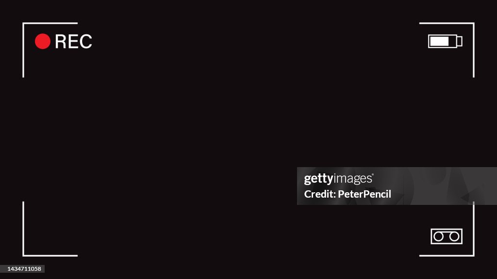 Camera Frame Graphic Video Camera Frame Viewfinder Overlay On Black Background Vector ...