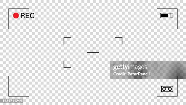ilustraciones, imágenes clip art, dibujos animados e iconos de stock de superposición del visor del marco de la cámara de vídeo sobre fondo transparente. plantilla vectorial. - camara