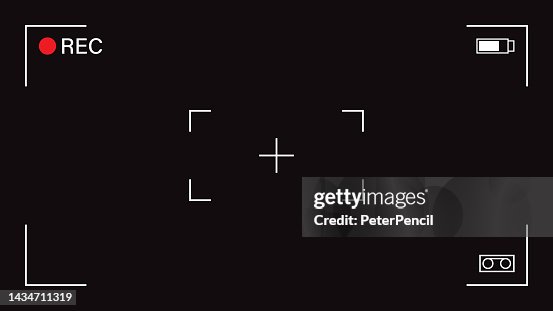 Video Camera Frame Viewfinder Overlay on Black Background. Vector Template. Video Camera Frame Viewfinder Overlay on Black Background. Vector Template.