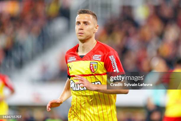 Przemyslaw Adam Frankowski of RC Lens in action during the Ligue 1 Uber Eats match between Lens and Montpellier at Stade Felix Bollaert on October...