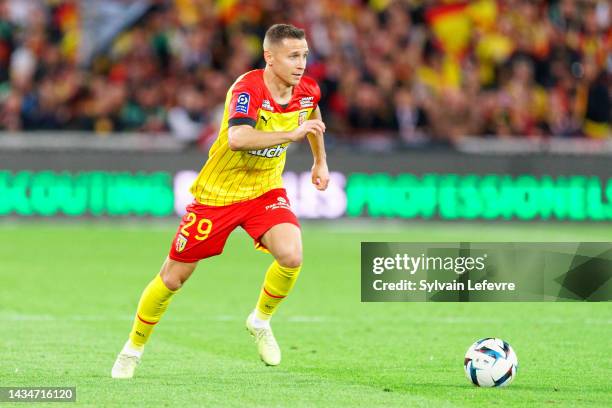 Przemyslaw Adam Frankowski of RC Lens in action during the Ligue 1 Uber Eats match between Lens and Montpellier at Stade Felix Bollaert on October...