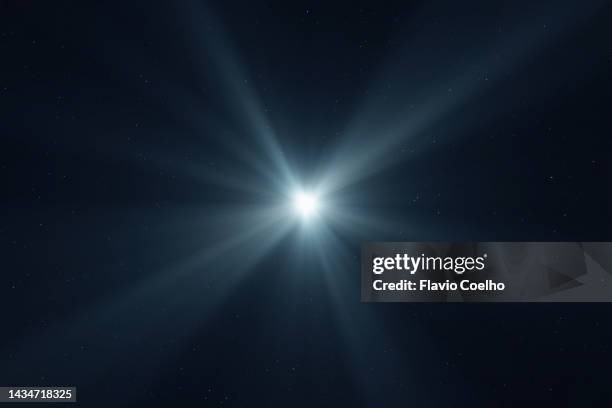 blue light star rays - effet lumineux photos et images de collection