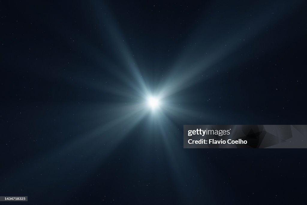 Blue light star rays