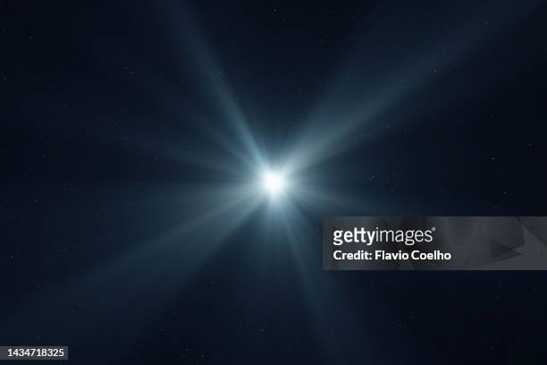blue light star rays - flare bildbanksfoton och bilder