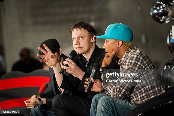 Khalil Fong, William Orbit and Pharrell Williams during the Liberatum Hong Kong International Festival of Culture press conference at the Lane...