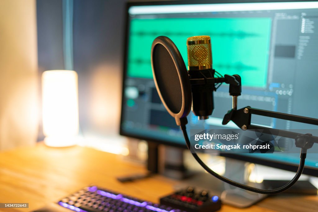 Record podcasts in the studio.