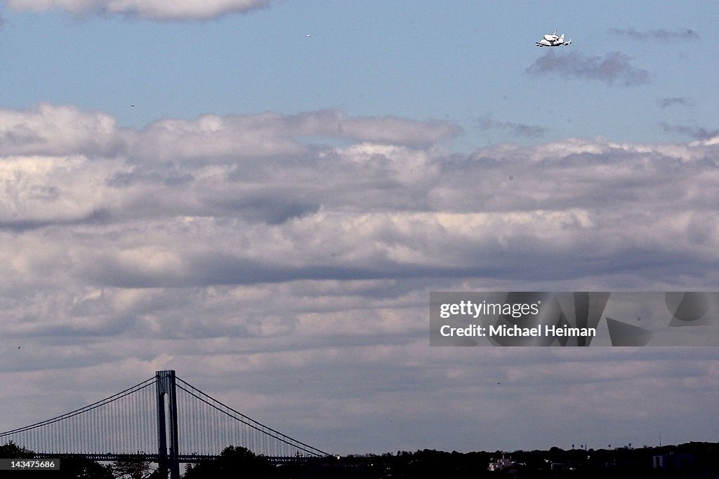 Space Shuttle Enterprise Arrives In New York Atop A 747