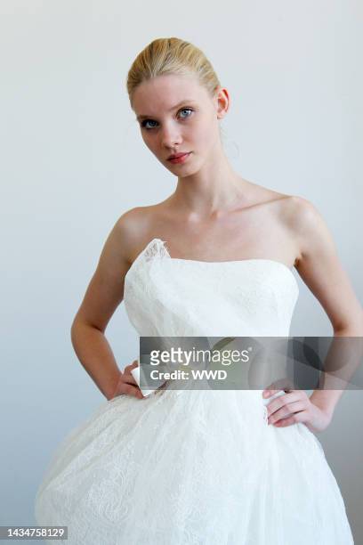Model at Marchesa\'s spring 2011 bridal presentation.