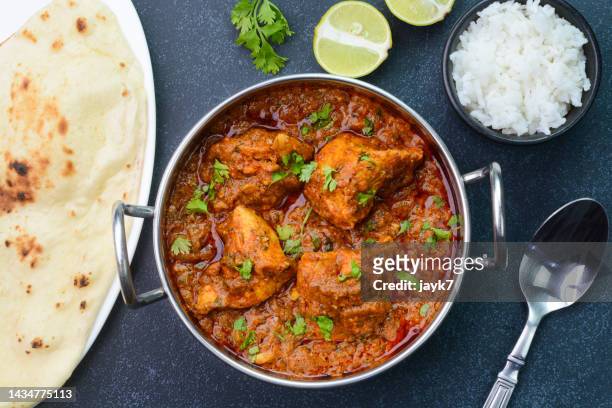 chicken tikka masala - indian food - fotografias e filmes do acervo