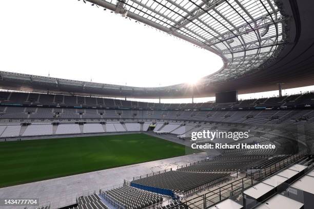 View inside the Stade de France stadium which will host the Athletics and Rugby 7's ahead of the Paris 2024 Olympics World Press Briefing on October...