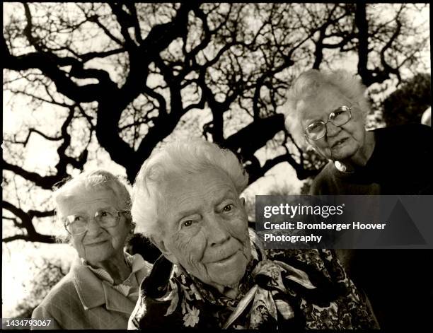 Portrait of women, all of whom are 100 years old, Walnut Creek, California, 1999.