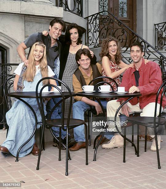 Lisa Kudrow as Phoebe Buffay, Matt LeBlanc as Joey Tribbiani, Courteney Cox Arquette as Monica Geller, Matthew Perry as Chandler Bing, Jennifer...