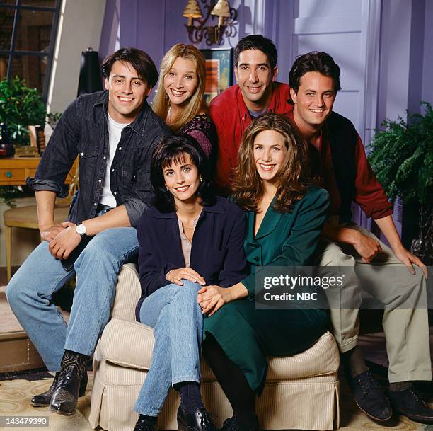 Season 1 -- Pictured: Matt LeBlanc as Joey Tribbiani, Lisa Kudrow as Phoebe Buffay, David Schwimmer as Ross Geller, Matthew Perry as Chandler Bing...