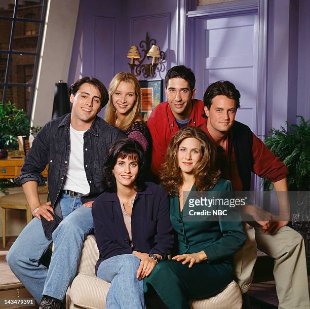 Season 1 -- Pictured: Matt LeBlanc as Joey Tribbiani, Lisa Kudrow as Phoebe Buffay, David Schwimmer as Ross Geller, Matthew Perry as Chandler Bing...