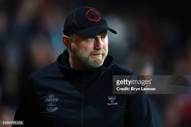 Ralph Hasenhuttl, Manager of Southampton, looks on prior to kick off of the Premier League match between AFC Bournemouth and Southampton FC at...