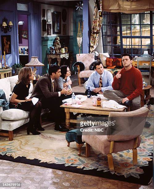 The One with the Lesbian Wedding" Episode 11 -- Pictured: Jennifer Aniston as Rachel Green, David Schwimmer as Ross Geller, Courteney Cox Arquette as...