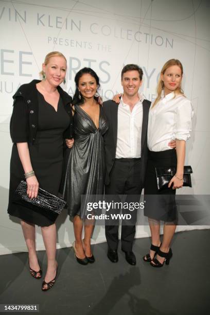 Amy Sacco, dj Donna D'Cruz and model Karolina Kurkova attend Free Arts NYC Annual Art Auction benefit at the Calvin Klein headquarters in New York...