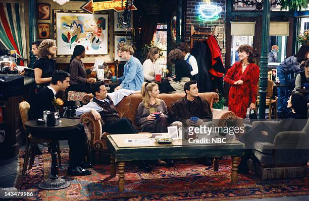 The One with the Lesbian Wedding" Episode 11 -- Air Date -- Pictured: David Schwimmer as Ross Geller, Jennifer Aniston as Rachel Green, Matthew Perry...
