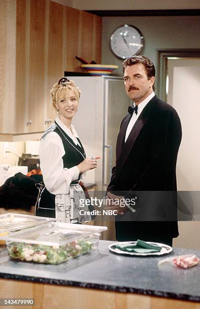The One Where Ross and Rachel...You Know" Episode 15 -- Pictured: Lisa Kudrow as Phoebe Buffay, Tom Selleck as Dr. Richard Burke