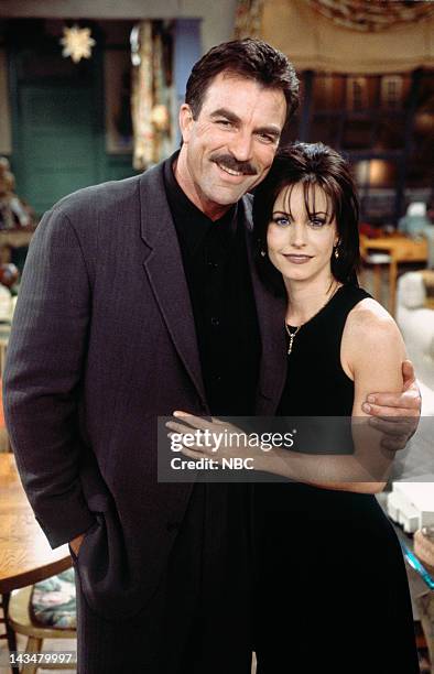 The One Where Ross and Rachel...You Know" Episode 15 -- Pictured: Tom Selleck as Dr. Richard Burke, Courteney Cox Arquette as Monica Geller