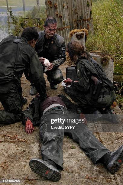 Channel -- "Kobol's Last Gleaming: Part 1 & 2" Episode 12 & 13 -- Aired 1/17/05 & 01/24/05 -- Pictured: Aaron Douglas as Chief Petty Officer Galen...