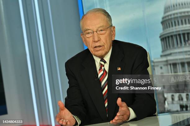 Senator Chuck Grassley visits "America Reports" at FOX News D.C. Bureau on October 19, 2022 in Washington, DC.