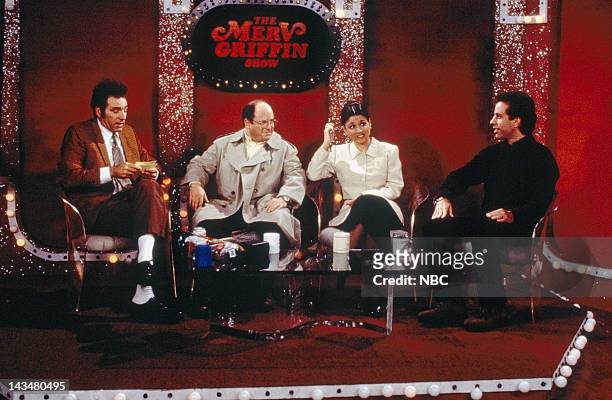 The Merv Griffin Show" Episode 6 -- Pictured: Michael Richards as Cosmo Kramer, Jason Alexander as George Costanza, Julia Louis-Dreyfus as Elaine...