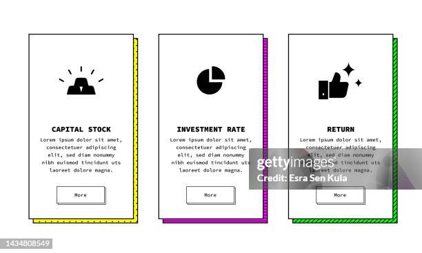 return on investment concept infographic design with solid icons. - auditor pattern stock illustrations