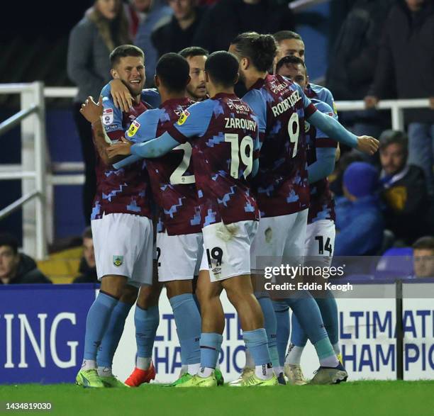 Johann Gudmundsson of Burnley celebrates his goal during the Sky Bet Championship between Birmingham City and Burnley at St Andrew's Trillion Trophy...