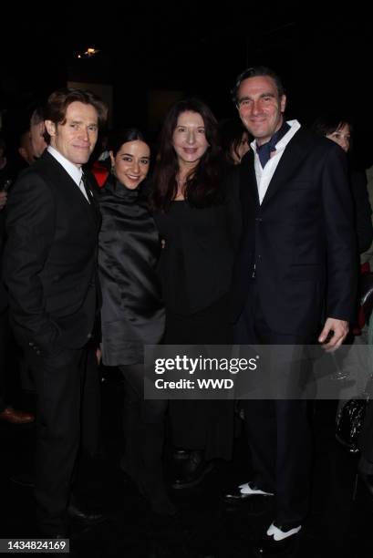 Actor Willem Dafoe, Giada Colagrande Dafoe, Marina Abramovic and Paolo Canevari attend a dinner to celebrate Costume National\'s 21st anniversary of...